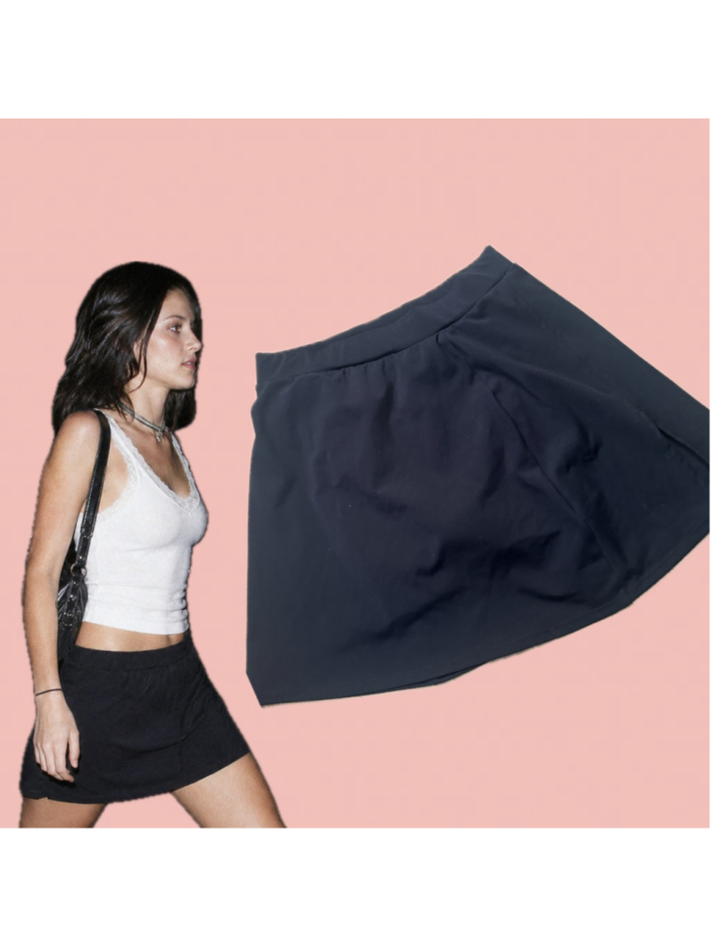 H&M Move Black Athletic Tennis Skort Skirt Shorts Size M